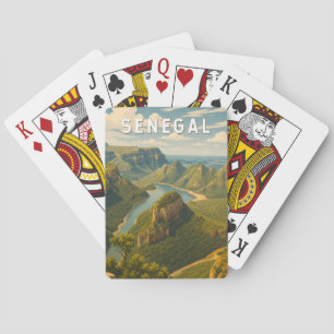 Baraja De Cartas Ilustración de Senegal Arte de Viaje Vintage