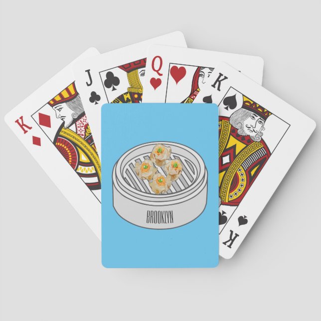 Baraja De Cartas Ilustracion de Shumai dim sum personalizado (Reverso)