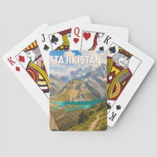 Baraja De Cartas Ilustración de Tayikistán Arte de Viaje Vintage