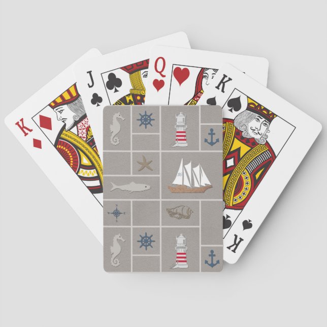 Baraja De Cartas Ilustracion de temática náutica (Reverso)