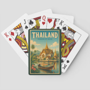 Baraja De Cartas Ilustración de templo de Tailandia Arte de viaje v