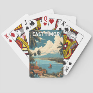Baraja De Cartas Ilustración de Timor Oriental de viaje arte vintag