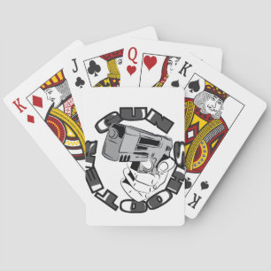 Baraja De Cartas Ilustración de tirador con pistola