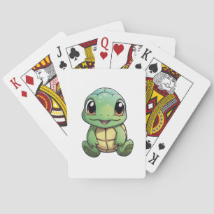 Baraja De Cartas Ilustración de tortuga de dibujos animados