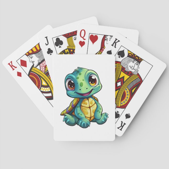 Baraja De Cartas ilustracion de tortuga personalizado (Reverso)