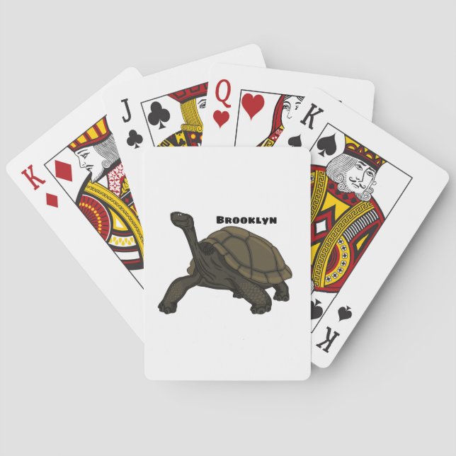 Baraja De Cartas Ilustracion de tortugas terrestres de Galápagos (Reverso)