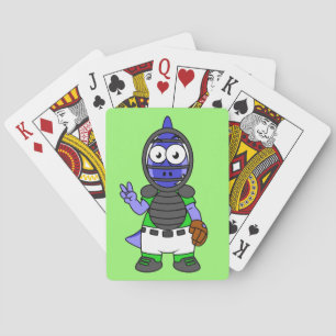 Baraja De Cartas Ilustracion De Un Catcher De Béisbol Parasauroloph