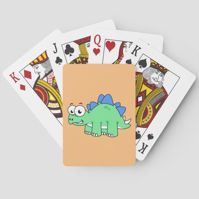 Baraja De Cartas Ilustracion De Un Estegosaurio. 2 (Reverso)