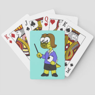 Baraja De Cartas Ilustracion De Un Profesor De Paquicefalosaurio.