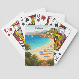 Baraja De Cartas Ilustración de viaje a Mallorca vintage España Pla