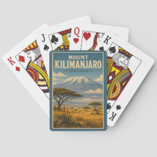 Baraja De Cartas Ilustración de viaje de arte de Kilimanjaro Tanzan