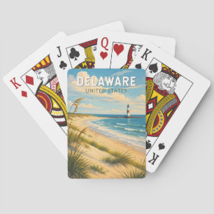 Baraja De Cartas Ilustración de viaje de arte vintage de Delaware