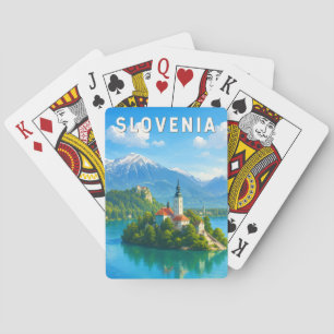 Baraja De Cartas Ilustración de viaje de arte vintage de Eslovenia