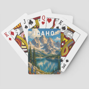 Baraja De Cartas Ilustración de viaje de arte vintage de Idaho