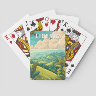 Baraja De Cartas Ilustración de viaje de arte vintage de Liberia