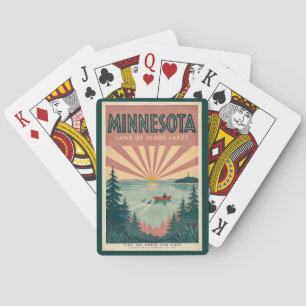 Baraja De Cartas Ilustración de viaje de arte vintage de Minnesota