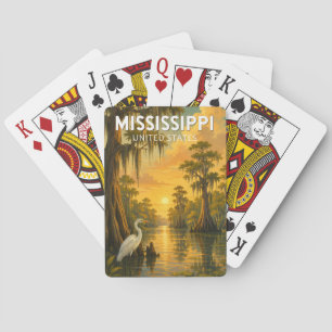 Baraja De Cartas Ilustración de viaje de arte vintage de Mississipp