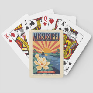 Baraja De Cartas Ilustración de viaje de arte vintage de Mississipp