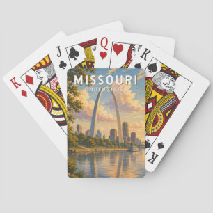 Baraja De Cartas Ilustración de viaje de arte vintage de Missouri