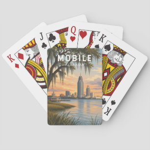 Baraja De Cartas Ilustración de viaje de arte vintage de Mobile Ala