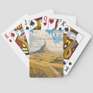 Baraja De Cartas Ilustración de viaje de arte vintage de Nebraska