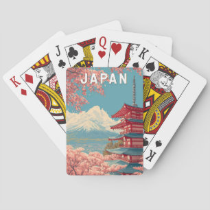 Baraja De Cartas Ilustración de viaje de arte vintage Japón