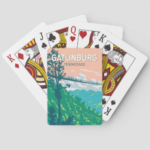 Baraja De Cartas Ilustración de viaje de Gatlinburg Tennessee Arte