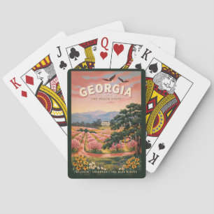 Baraja De Cartas Ilustración de viaje de Georgia vintage
