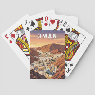 Baraja De Cartas Ilustración de viaje de Omán Arte Vintage