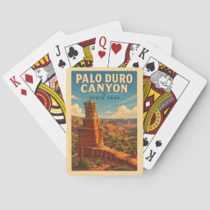 Baraja De Cartas Ilustración de viaje de Palo Duro Canyon Texas Art