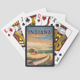 Baraja De Cartas Ilustración de viaje del campo de Indiana Arte ret