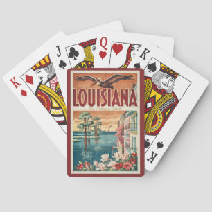 Baraja De Cartas Ilustración de viaje del estado de Pelícano de Lui