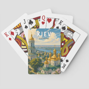 Baraja De Cartas Ilustración de viaje vintage de Kiev Ucrania