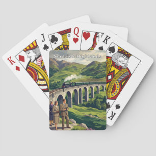 Baraja De Cartas Ilustración de viaje vintage de las Tierras Altas