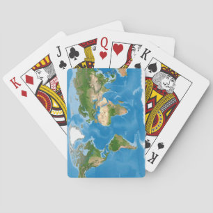 Baraja De Cartas Ilustración del mapa topográfico mundial de la Tie
