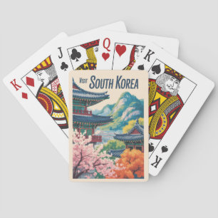 Baraja De Cartas Ilustración del paisaje de Corea del Sur Arte de v