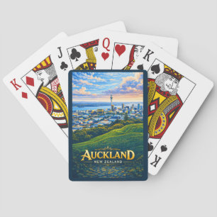 Baraja De Cartas Ilustración del paisaje urbano de Auckland Nueva Z