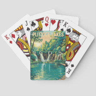 Baraja De Cartas Ilustración del Parque Nacional de los Lagos de Pl