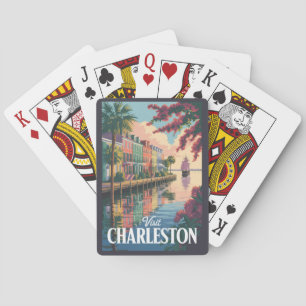 Baraja De Cartas Ilustración del paseo marítimo de Charleston Carol