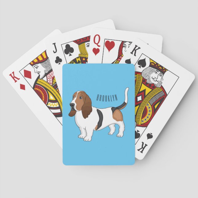 Baraja De Cartas Ilustracion del personalizado del perro de enlace  (Reverso)