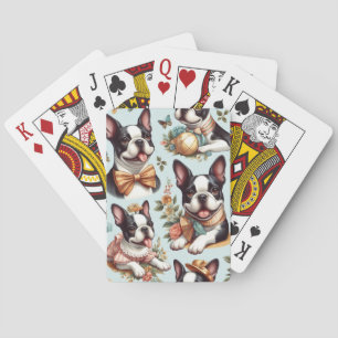 Baraja De Cartas Ilustracion del Terrier de Boston