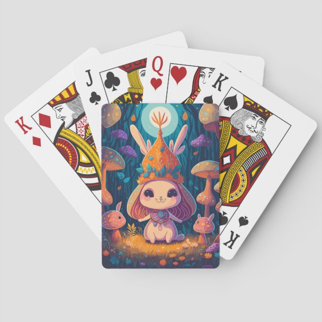 Baraja De Cartas Ilustracion Forestal Bunny Queen Fantasy (Reverso)