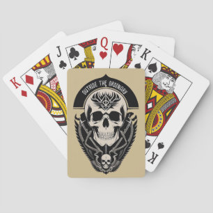 Baraja De Cartas Ilustración Intrincada de Cráneo Gótico