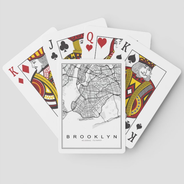 Baraja De Cartas Ilustracion Mapa de Brooklyn (Reverso)