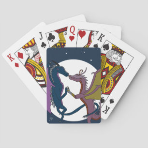 Baraja De Cartas Ilustración mística de amor de dragón de fantasía
