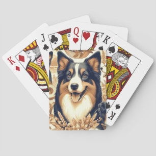 Baraja De Cartas Ilustracion Pastor Australiano Retro