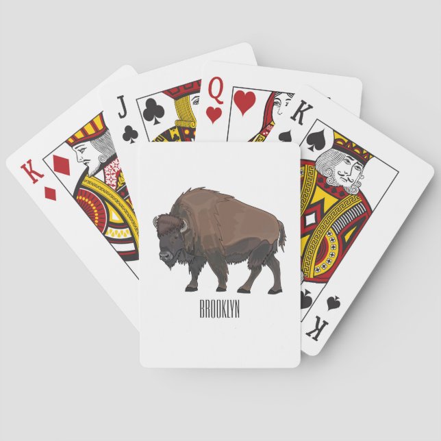 Baraja De Cartas Ilustracion personalizado Bison (Reverso)