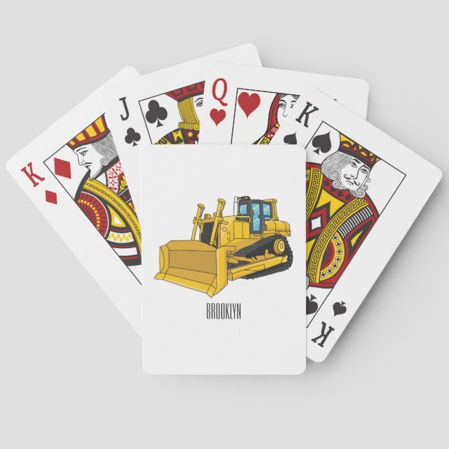 Baraja De Cartas Ilustracion personalizado Bulldozer (Reverso)