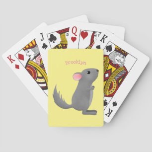 Baraja De Cartas Ilustracion personalizado chinchilla gris suave
