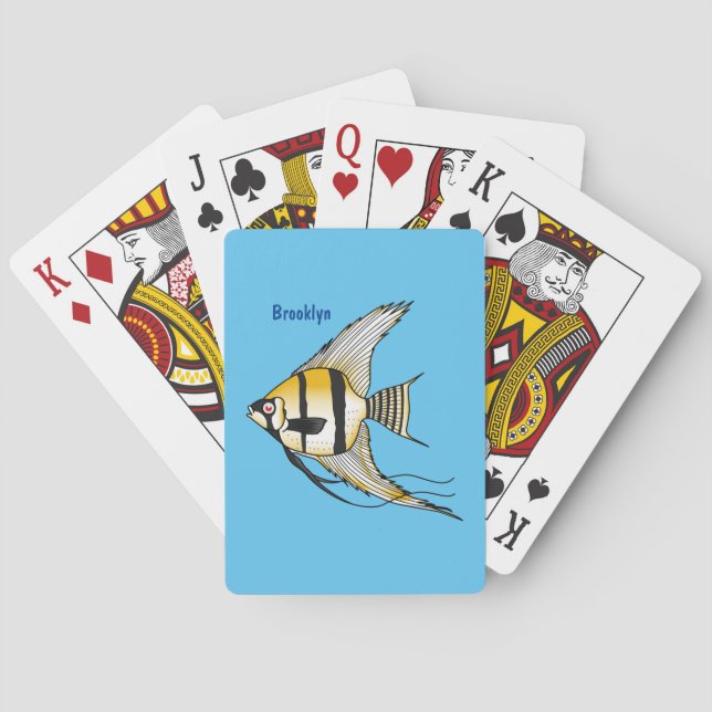 Baraja De Cartas Ilustracion personalizado de angelotes a rayas (Reverso)